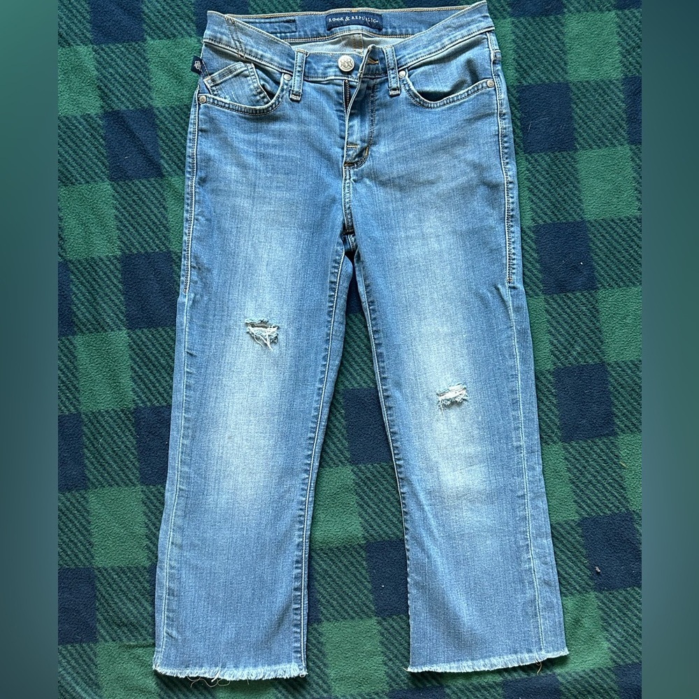 Rock & Republic Medium Blue Straight Leg Jeans